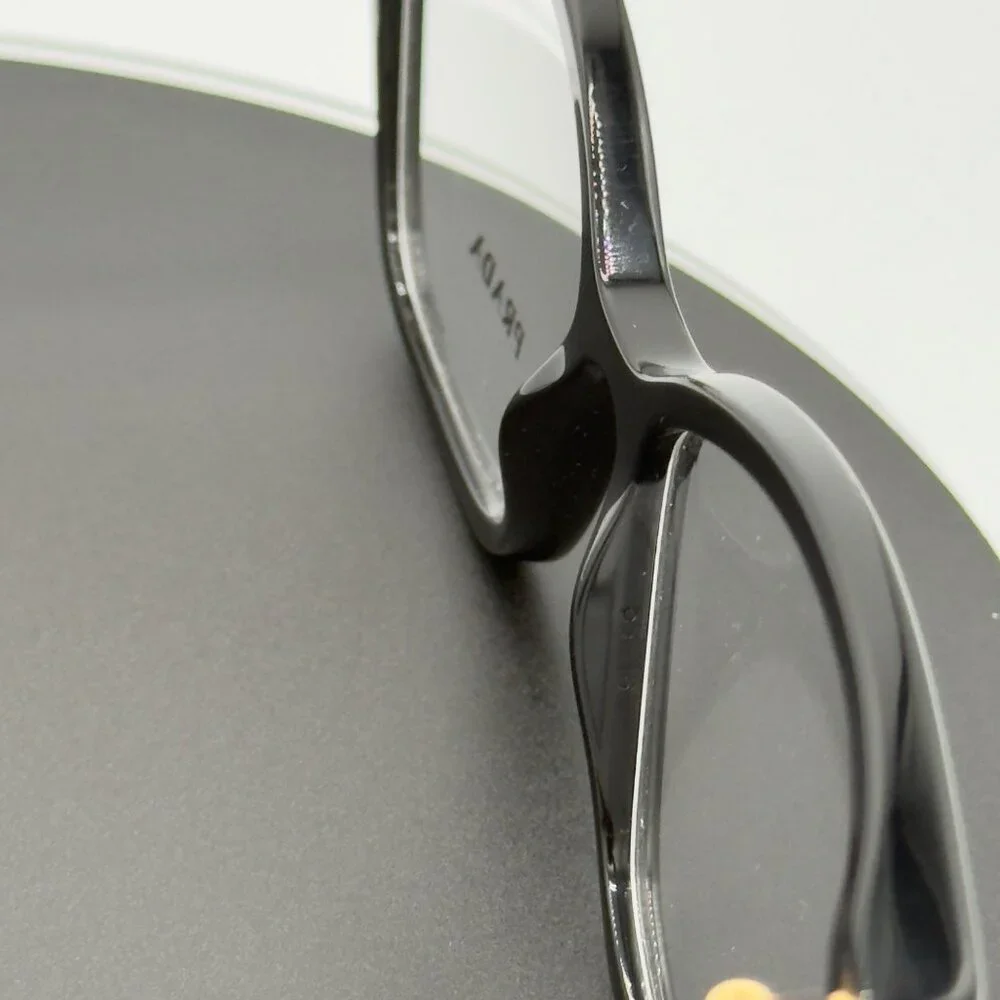 Prada Eyeglasses VPR15Z 389-1O1 Glasses Black on Brown Yellow Havana 53mm READ
